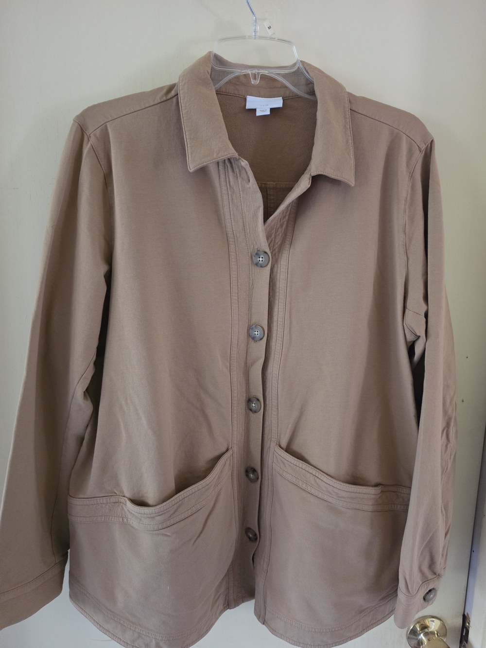 J. Jill Taupe Utility Button-Front Jacket